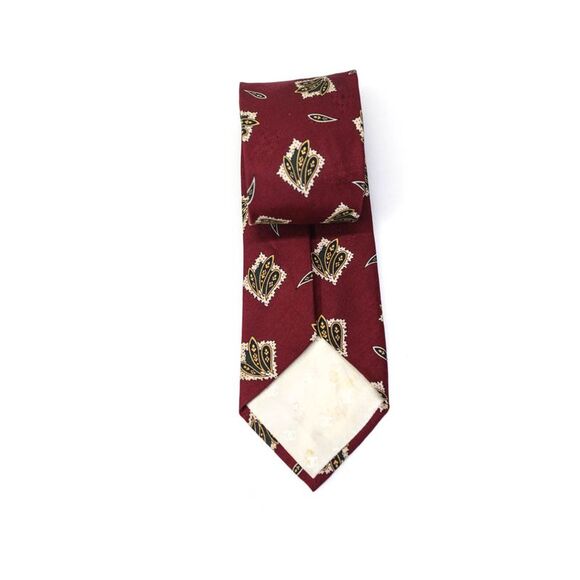 Chanel Mens Vintage Paisley Print Skinny Silk Tie Red - Picture 3 of 9